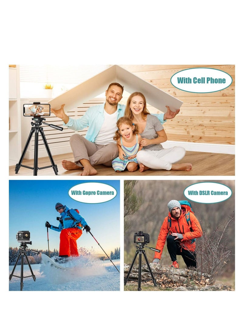 TYCOM Phone Tripod QITELE 50" Extendable Cell Phone Tripod with Wireless Bluetooth Remote and Universal Phone Holder, Perfect for Video Recording/Selfies/Live Stream  - Image 4