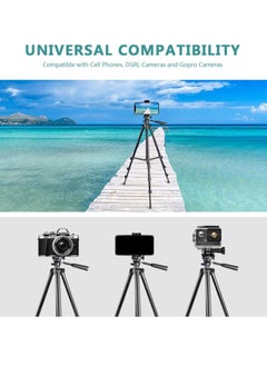 TYCOM Phone Tripod QITELE 50" Extendable Cell Phone Tripod with Wireless Bluetooth Remote and Universal Phone Holder, Perfect for Video Recording/Selfies/Live Stream  - Image 3