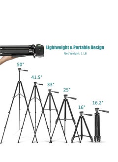 TYCOM Phone Tripod QITELE 50" Extendable Cell Phone Tripod with Wireless Bluetooth Remote and Universal Phone Holder, Perfect for Video Recording/Selfies/Live Stream  - Image 2