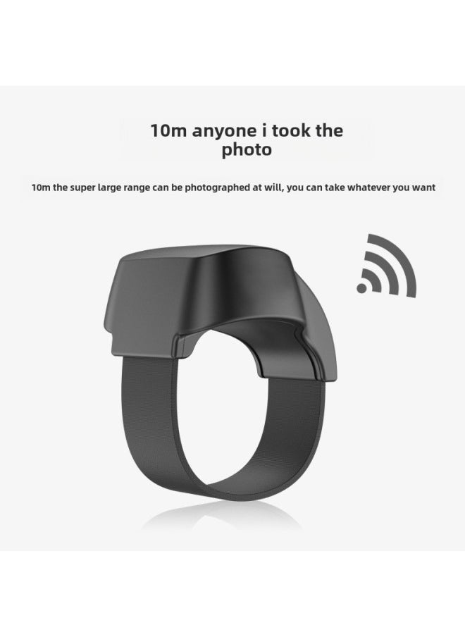 Smart Ring Selfie Ring Selfie Remote Selfie Bluetooth Controller Mobile Phone Selfie Controller-Colour:Black  - Image 3