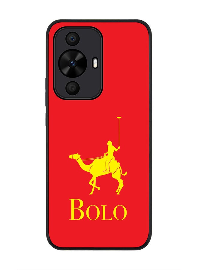 Stylizedd Rugged Black edge case for Huawei nova 12s / Huawei nova 11/ Huawei nova 12 Lite 4G, Slim fit Case Flexible Anti Drop TPU Gel Thin Cover - BOLO Red - Image 1