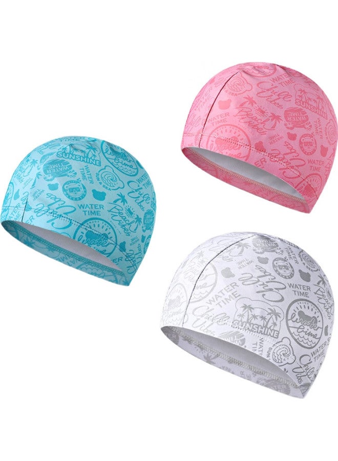 Watertime/Shuichuan Swimming Cap For Women And Men, Adult Fabric Cap, Comfortable Non-Binding Printed Fabric Cap, Quiet Black - Image 1