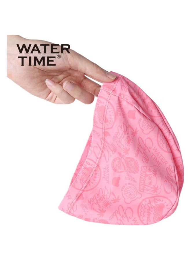 Watertime/Shuichuan Swimming Cap For Women And Men, Adult Fabric Cap, Comfortable Non-Binding Printed Fabric Cap, Quiet Black - Image 2