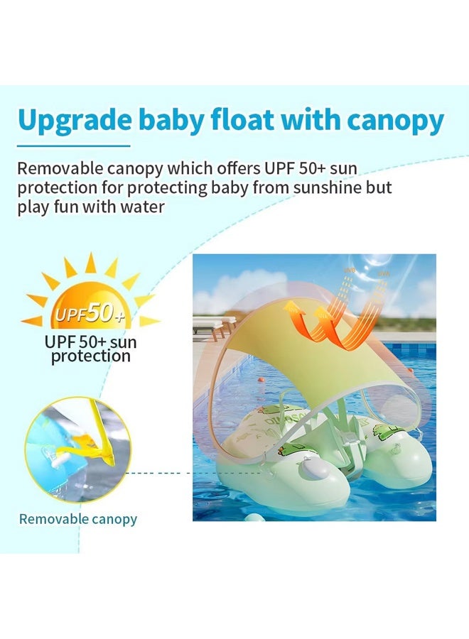 Vividorad Baby Swimming Float Inflatable,  Inflatable Kids Pool Floats,Baby Pool Float Ring with Sun Canopy Inflatable, Inflatable Swimming Floats for Age of 6-36 Months - Image 3