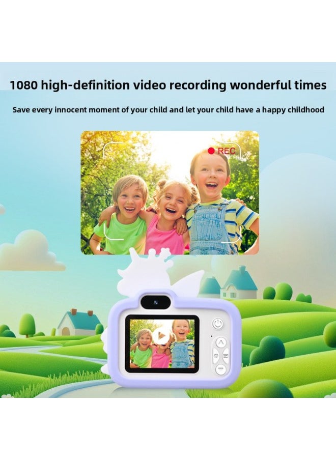 Y8 HD Children Digital Camera Student Party Photo Video Recorder Game Children SLR HD Camera Toy-Color:Light Purple (without Memory Card + Card Reader)  - Image 3