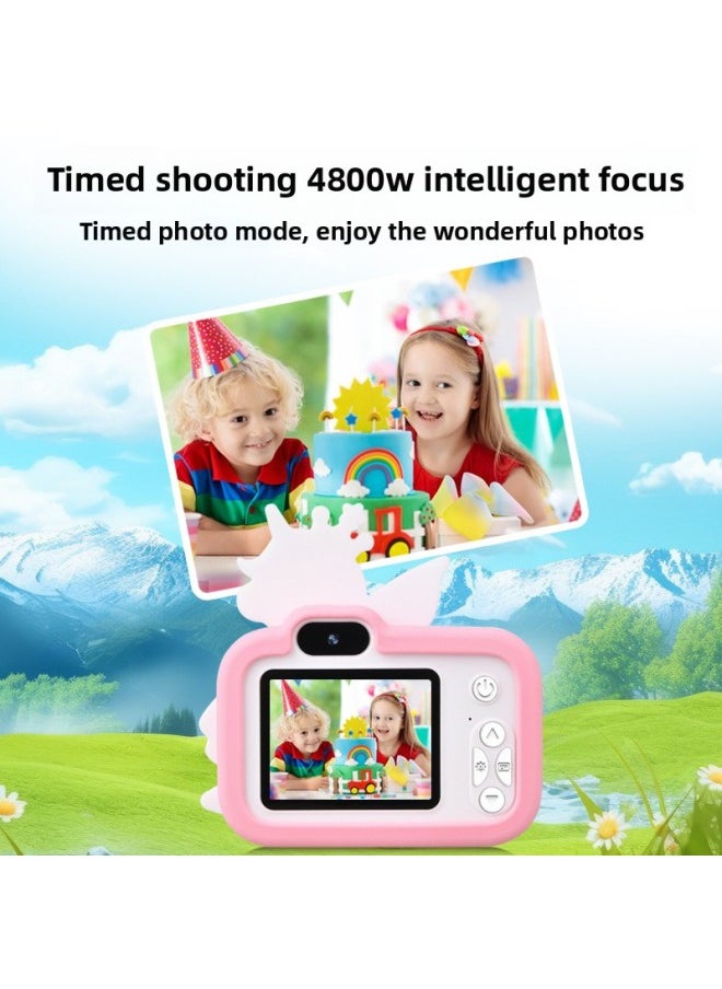 Y8 HD Children Digital Camera Student Party Photo Video Recorder Game Children SLR HD Camera Toy-Color:Light Purple (without Memory Card + Card Reader)  - Image 4