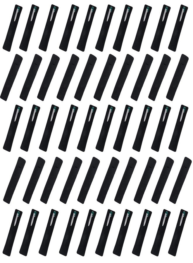 OBANGONG 50 Pcs Velvet Pen Pouch Sleeve Holder Single Pen Bag Holder Pencil Bag Case for School,Office-Black - Image 1