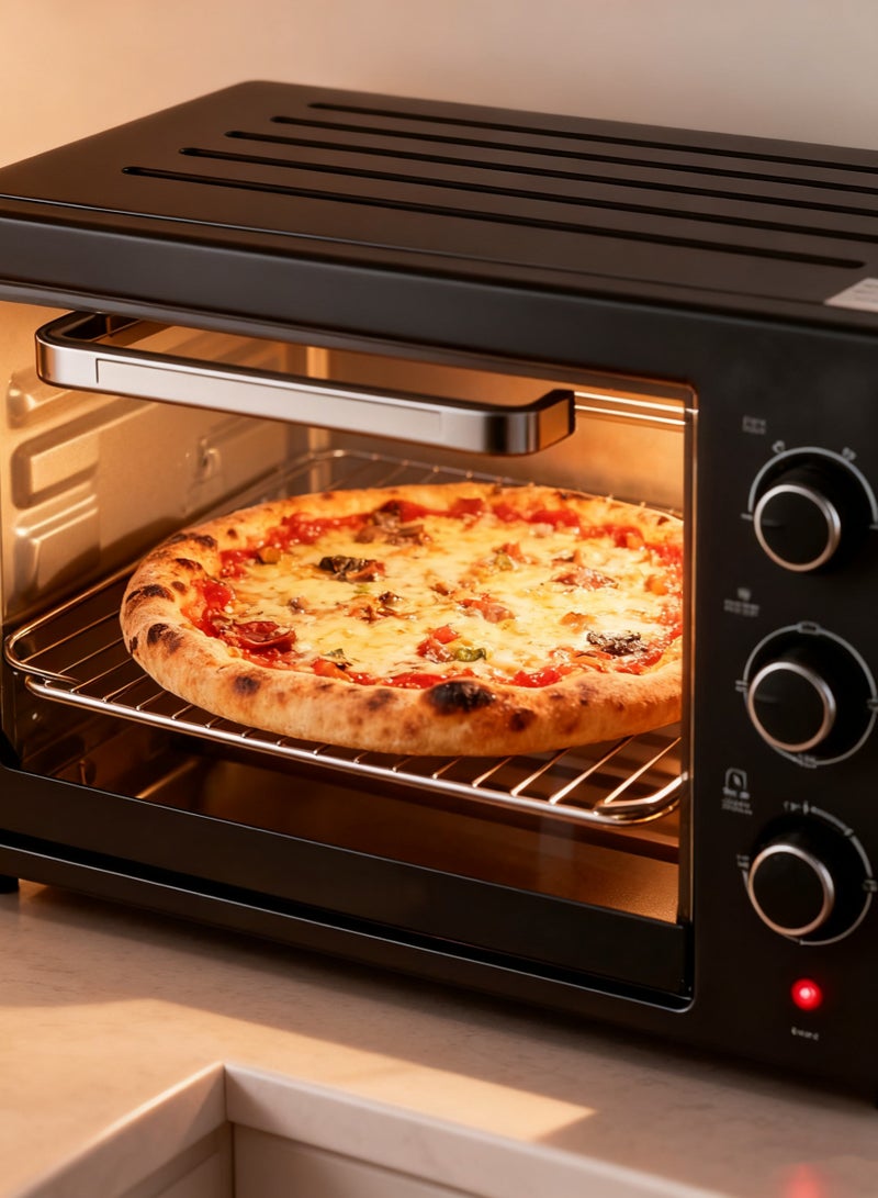 Bolivia's 22 Liter Electric Oven,  Adjustable Temperature (100-250°C), 60-Min Timer with Bell Ring, 3 Heating Stages, Durable Stainless Steel Heating Elements, Indication Light 22 L 1500 W - Image 5