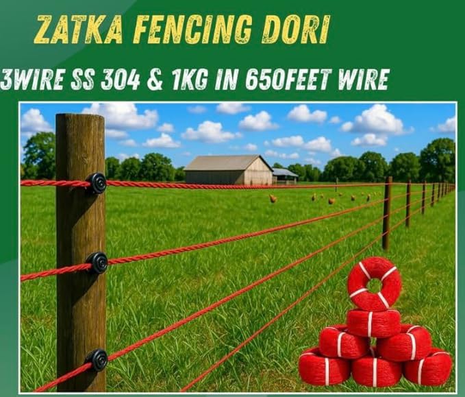 Uttam Solar Fencing Zatka Dori polywire Fencing Wire for Boundary | Ideal for Jhatka Machine & Solar Fence Energizer | 650 ft per Kg (2.5 KG) - Image 2
