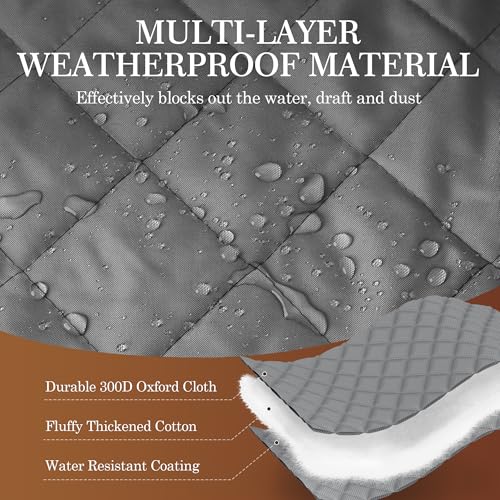 Yotache Magnetic Thermal Insulated Door Curtain Fits 36 x 80 inch Doors, Curtain Size 38" x 82" Weatherproof Oxford Material Doors Screen Covers Keep Cold Drafts Out, Gray - Image 4