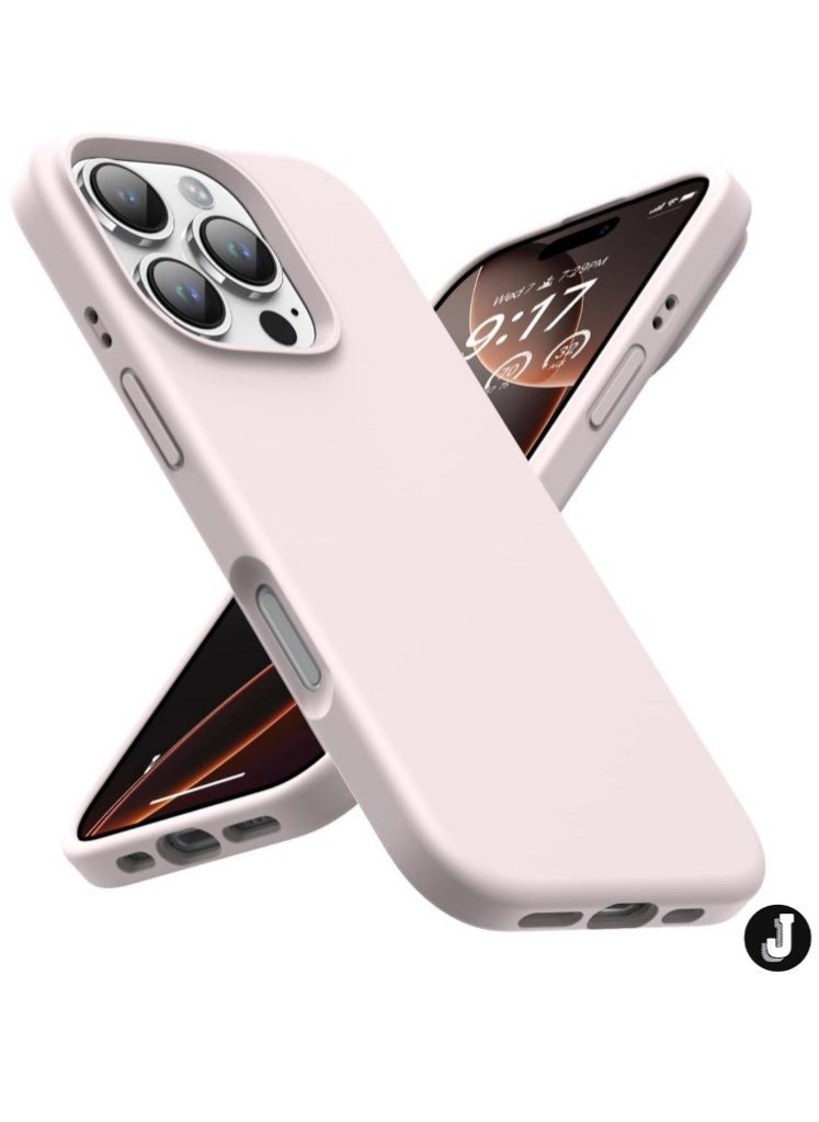 JAJEEK Grey Pink Silky Soft Touch Case for iPhone 16 Pro Max – Premium Liquid Silicone Protective Bumper - Image 1
