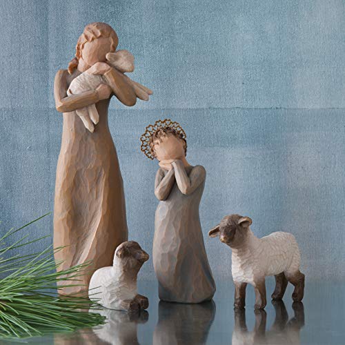 Willow Tree Peace on Earth, an Embrace of Peace, Figure Holds Lamb as Expression of Peaceful Blessings for Christmas Nativity, Daily Inspiration for Peace and Hope, Sculpted Hand-Painted Figure - Image 5