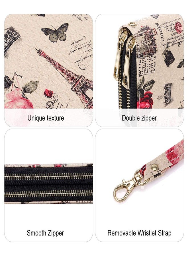 XEYOU Double Zipper Long Clutch Wallet Cellphone Wallet for Women with Removable Wristlet Strap for Credit Card, Cash, Coin, Bill - Image 5