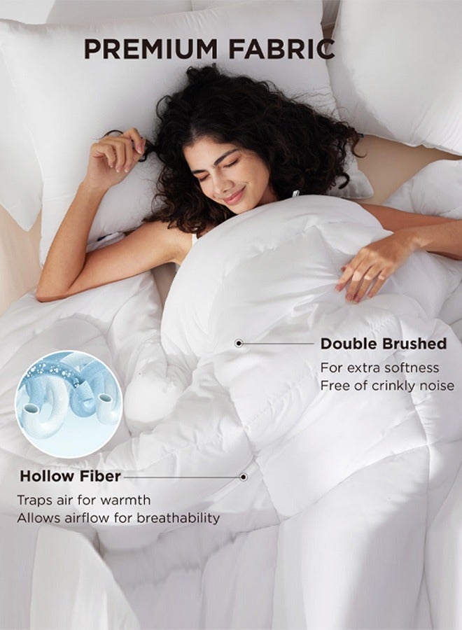 عربست لحاف، لحاف لجميع الفصول، لحاف ناعم من الألياف الدقيقة الصلبة لحاف ابيض 200x230 سم - Image 2