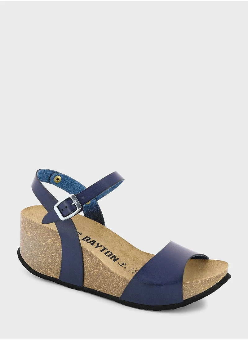 BAYTON Maya Strappy Mid Heel Wedges