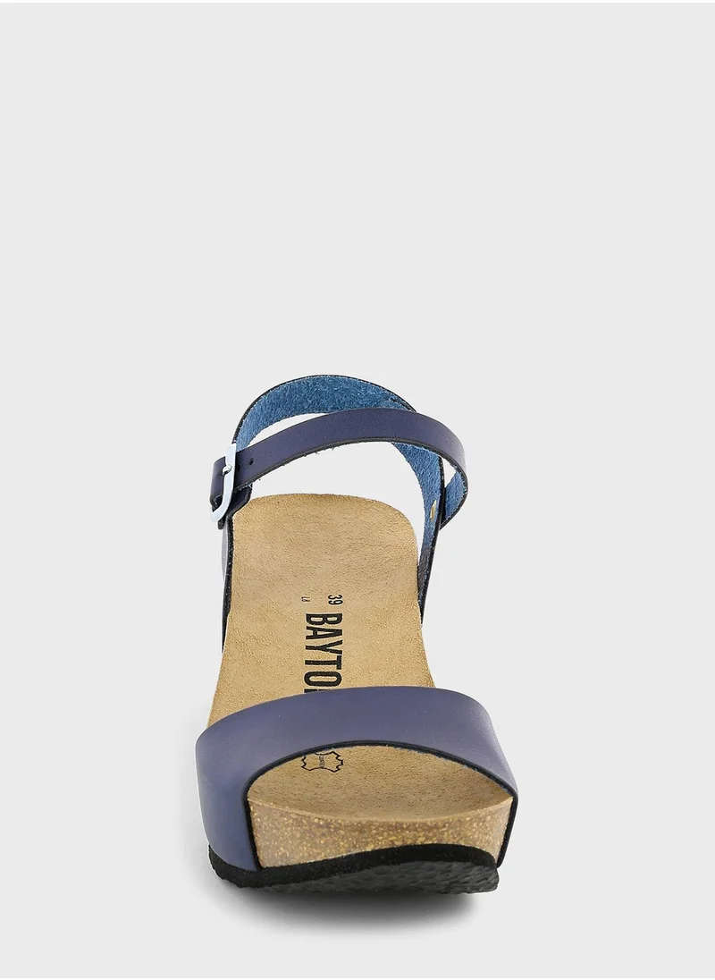 BAYTON Maya Strappy Mid Heel Wedges