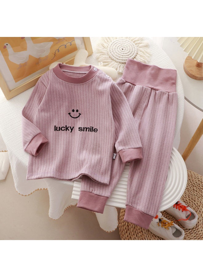 Children's High-waisted Intimates Set For Infants And Young Kidsren Spring Velvet Autumn Clothes And Long Pants For Girls And Boys Home Clothes K-style
