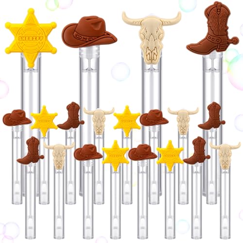 Civaner 36pcs Western Cowboy Party Bubble Wands Bubble Mini Wands Tube Bulk Theme Maker Gifts Goody Bag Stuffers Birthday Crafts - Image 1