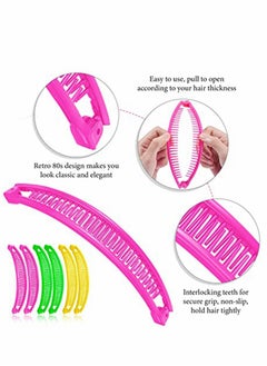 Y&D Clincher Combs, 6 Pieces Banana Combs Clip Grip Fishtail Fish Shape Girls Long Women Clamp Accessory(Yellow, Rose Red, Green)  - Image 4