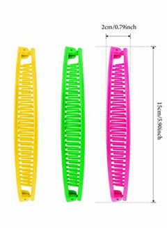 Y&D Clincher Combs, 6 Pieces Banana Combs Clip Grip Fishtail Fish Shape Girls Long Women Clamp Accessory(Yellow, Rose Red, Green)  - Image 2