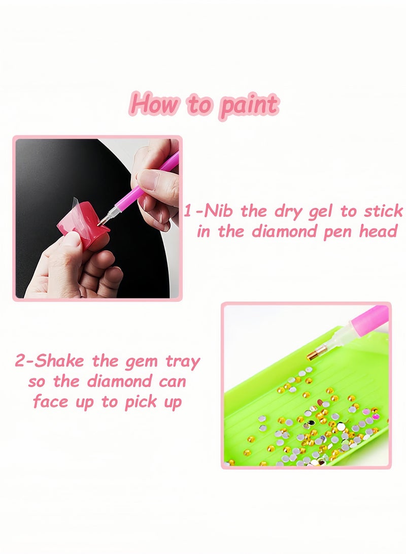 Kids DIY Diamond Art Set with Wooden Frame, Easy 5D Diamond Art Painting Set, Mini Diamond Art Painting for Home Wall Desktop Decoration (6.69x6.69 Inch)  - Image 3
