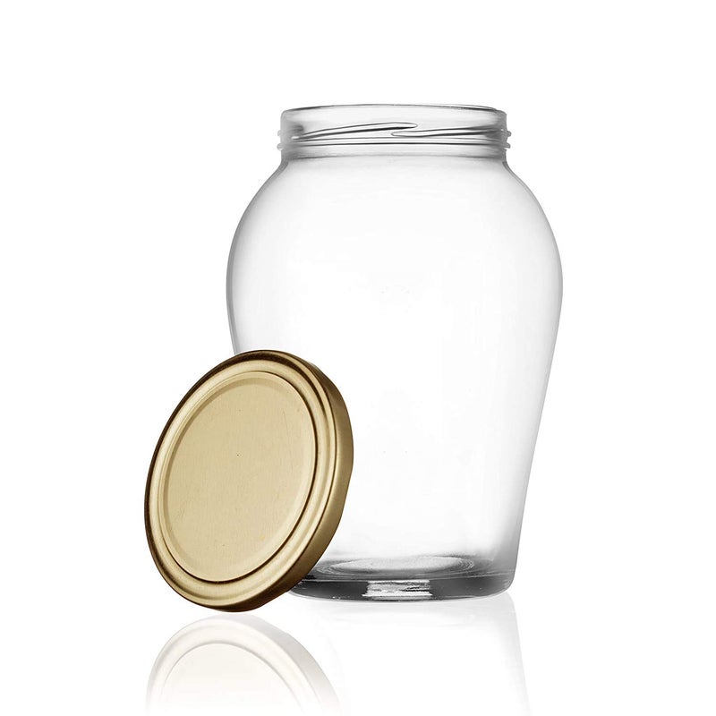 Golden Bird Golden Bird 1000ml Matka Shape Glass Jar and Container For Storage Containers with Airtight Lid (12) - Image 5
