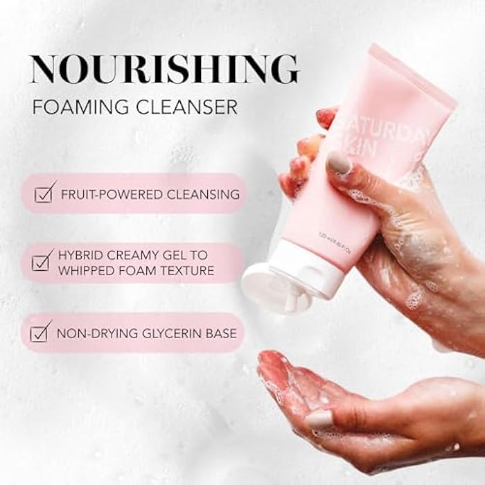 Saturday Skin Face Cleanser Hydrating Foam Cleanser Natural ingredients Anti-aging | Makeup Remover and Face Wash | Fragrance Free Ideal for Sensitive, Dry Skin Korean Skincare - Image 3