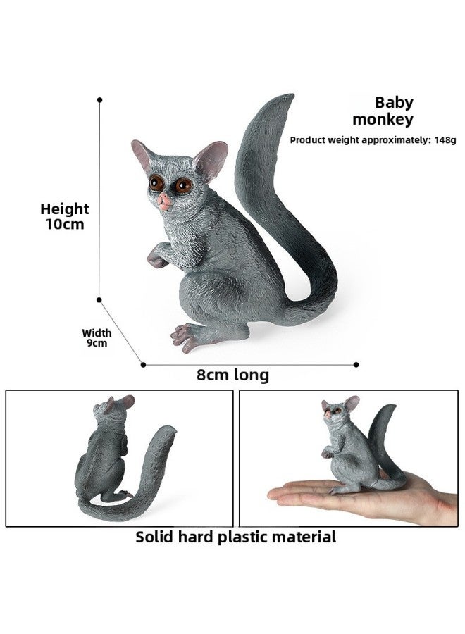Simulation Animal Model Giraffe Elephant Rhino Brown Bear Tiger Lion Leopard Hippo Solid Cognitive Toy Ornaments-Color:M-1866 Baby Monkey  - Image 1
