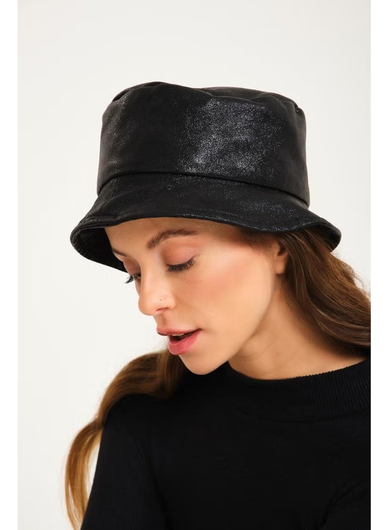 Bahels Special Design Metallic Black Bucket Hat - Image 1