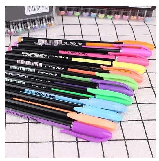 Freedy Freedy 12Pcs Neon Color Set Neon Metallic Fluorescence Highlighter Pastel Gel Pen For Art Sketch Doodle Painting Drawing Kids Gift C