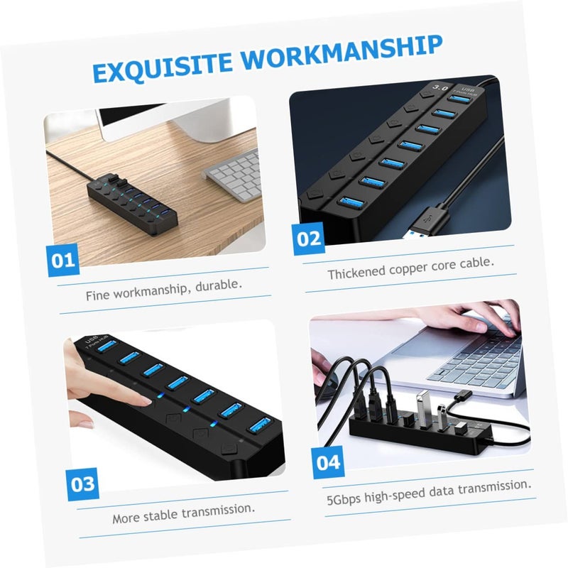 USB C Hub High Speed Data Transfer Led Indicator External Power Supply For Laptop - Image 5