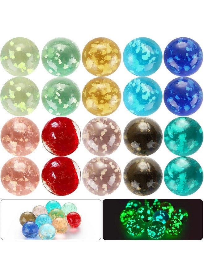 سكايليتي 20 قطعة من الكرات الزجاجية المتوهجة في الظلام، كرات زجاجية مصنوعة يدويًا مزخرفة بألوان متعددة، ألعاب رياضية للمراهقين والبالغين (16 مم) - Image 1