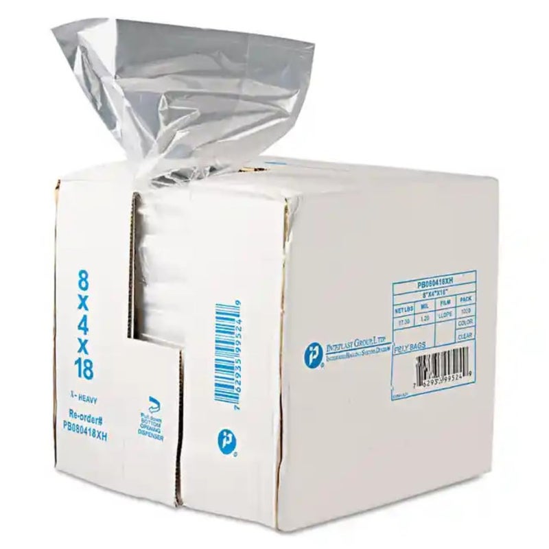 Inteplast Group PB080418R Get Reddi Food Poly Bag 8 x 4 x 18 8Quart 068 Mil Clear Case of 1000 - Image 2