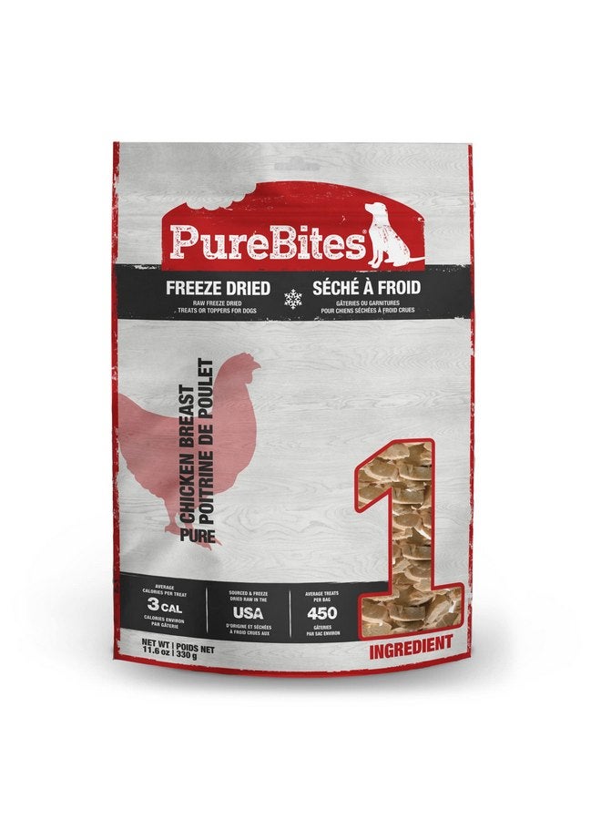 بيور بيتيس مكافآت الكلاب المجففة بالدجاج من PureBites، مكون واحد، صُنعت في الولايات المتحدة الأمريكية، 11.6 أونصة - Image 1