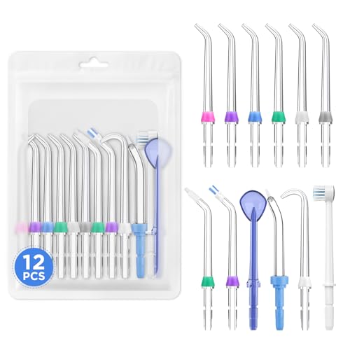 Oralphi 12PCS for Waterpik Replacement Heads, Replacement Picks Water Flosser Replacement Tips for Water Pik(6 Classic Jet Tips + Other 6 Different Tips) - Image 1