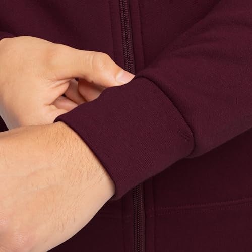 Fruit of the Loom Men's Eversoft Fleece Sweatshirts & Hoodies, Moisture Wicking & Breathable, Sizes S-4X, Full Zip-Maroon, X-Large - Image 4