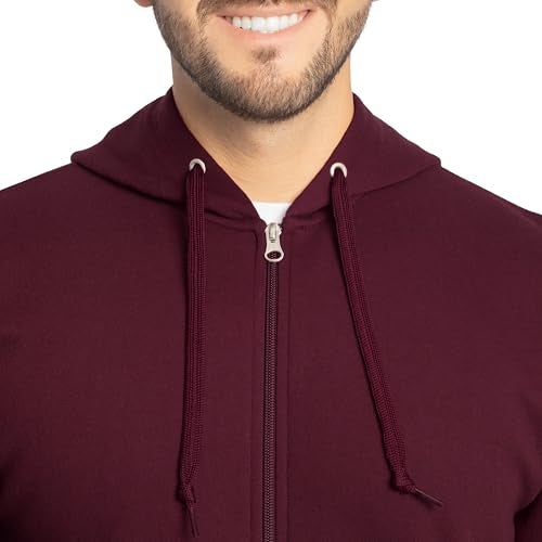 Fruit of the Loom Men's Eversoft Fleece Sweatshirts & Hoodies, Moisture Wicking & Breathable, Sizes S-4X, Full Zip-Maroon, X-Large - Image 2