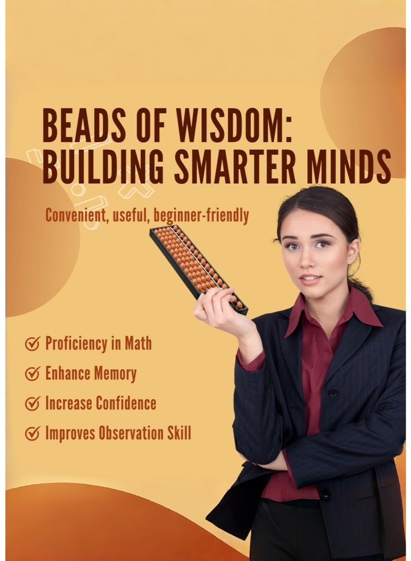 JoyousSto Soroban Abacus for Adults & Kids,Digit Standard Abacus 10.5 Inches ,5 Beads 17 Rod Soroban Calculator,Portable Calculating Device for Beginners & Professional - Image 4