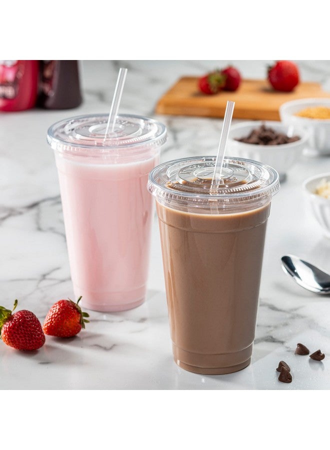 GUSTO [24 oz. - 50 Count Clear PET Cups with Lids, Disposable Coffee Cups with Flat Lids - Ideal for Cold Beverages, Smoothies, and to-Go Drinks - Formerly Comfy Package - Image 4