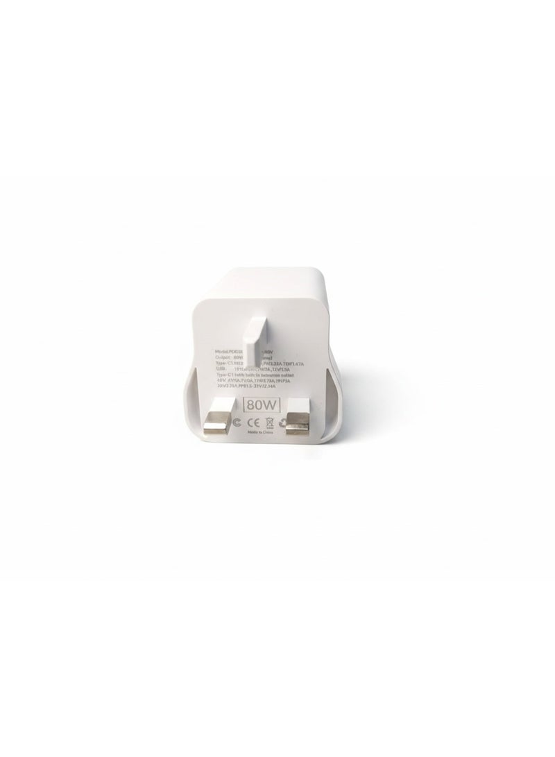 Smartbarry 80W GaN Super Fast Charger with Built-in Retractable Type-C Cable - Universal 3-Port PD/PPS Power Adapter - Image 4