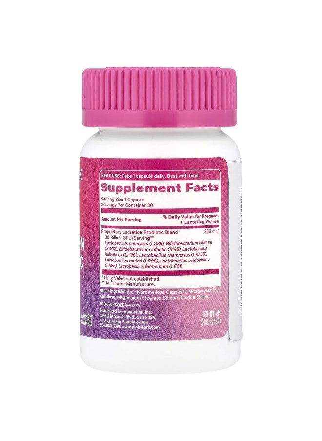 Pink Stork - Pink Stork, Lactation Probiotic, 30 Billion CFUs, 30 Capsules - Image 1