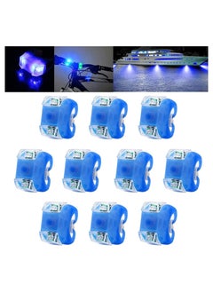 12 Pieces LED Boating Lights Navigation Lights LED Safety Boat Lights Boat Bow and Stern Battery Operated with 3 Modes for Boat Pontoon Yacht (Blue)