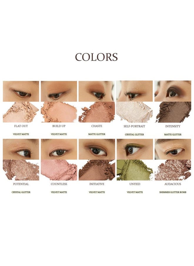 HINCE - New Depth Eyeshadow Palette #Like a Scene - 10 Colors Eyeshadow Palette, Soft Beige and Muted Green, Highly-Pigmented, Nudes Warm Eye Makeup, Matte, Shimmer, Glitters for Perfect Eye Makeup - Image 1