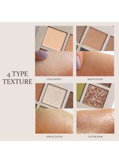 HINCE New Depth Eyeshadow Palette #Like a Scene - 10 Colors Eyeshadow Palette, Soft Beige and Muted Green, Highly-Pigmented, Nudes Warm Eye Makeup, Matte, Shimmer, Glitters for Perfect Eye Makeup  - Image 5