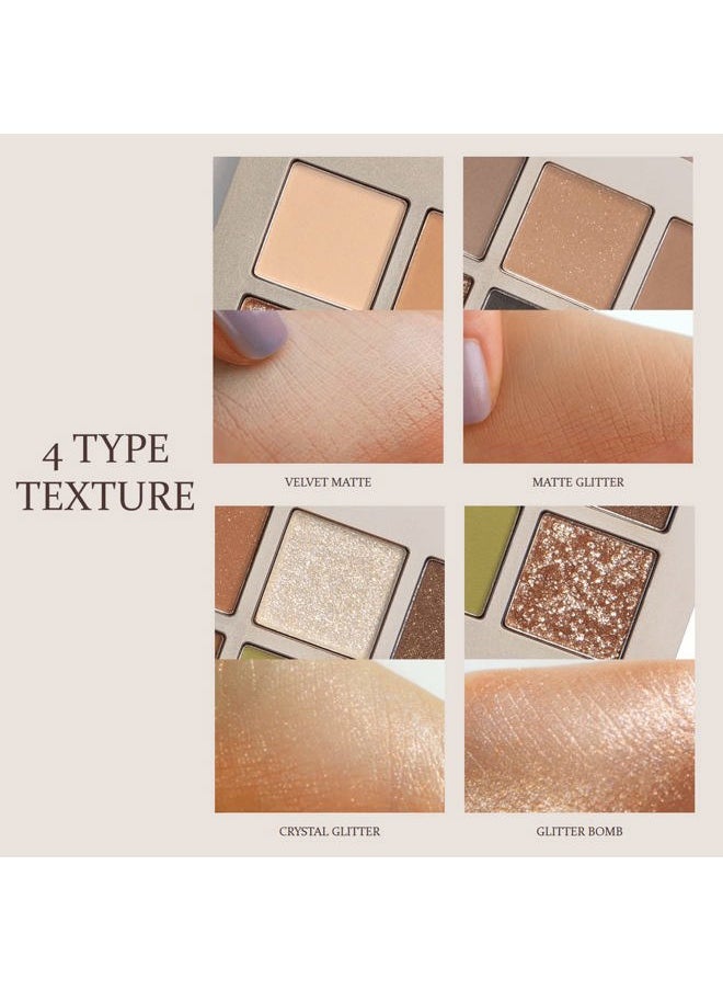 HINCE - New Depth Eyeshadow Palette #Like a Scene - 10 Colors Eyeshadow Palette, Soft Beige and Muted Green, Highly-Pigmented, Nudes Warm Eye Makeup, Matte, Shimmer, Glitters for Perfect Eye Makeup - Image 1