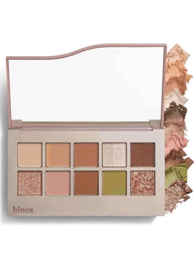 HINCE - New Depth Eyeshadow Palette #Like a Scene - 10 Colors Eyeshadow Palette, Soft Beige and Muted Green, Highly-Pigmented, Nudes Warm Eye Makeup, Matte, Shimmer, Glitters for Perfect Eye Makeup - Image 1