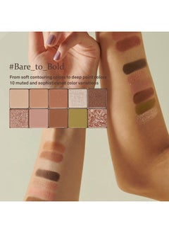 HINCE New Depth Eyeshadow Palette #Like a Scene - 10 Colors Eyeshadow Palette, Soft Beige and Muted Green, Highly-Pigmented, Nudes Warm Eye Makeup, Matte, Shimmer, Glitters for Perfect Eye Makeup  - Image 4