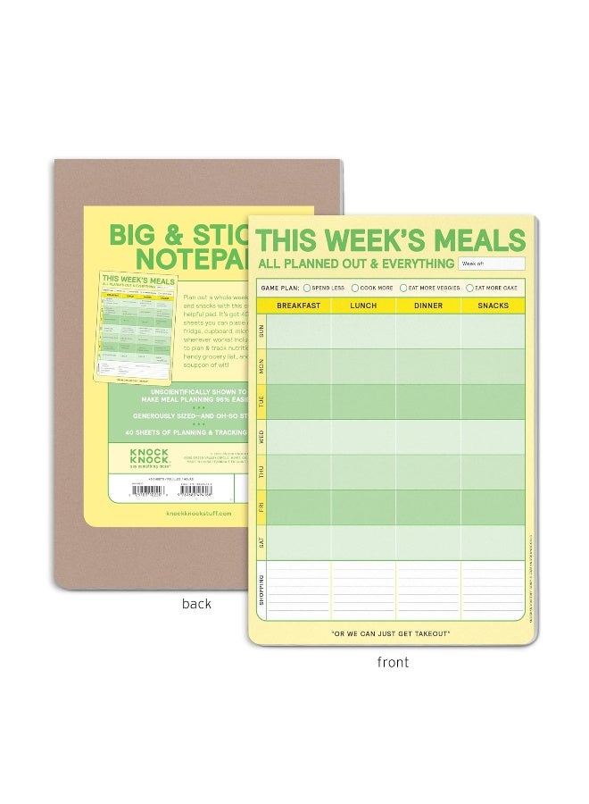 Knock Knock This Week's Meals Big & Sticky Notepads  - Image 3