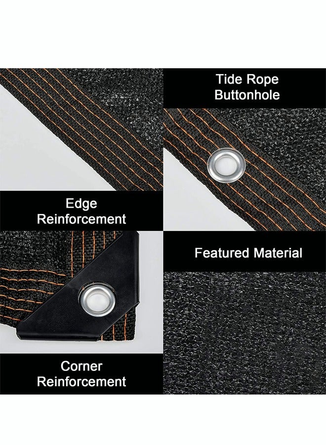 Generic Black Shade Cloth Durable Mesh Tarp with Grommets Resistant Garden Sun Shade Netting Shading Antifreezing for Pergola Greenhouse Plants Growing Chicken Coop - Image 3