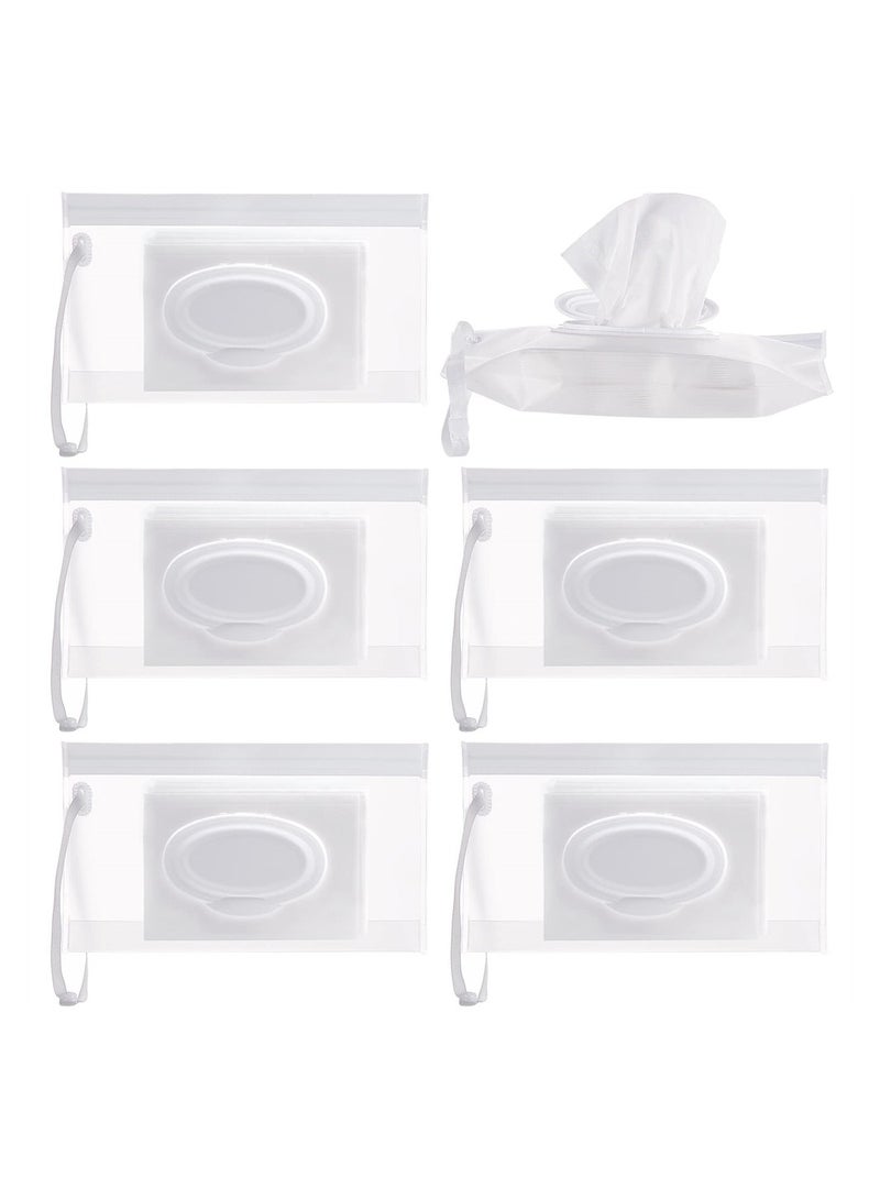 KASTWAVE Baby Wipe Dispenser, 6Pcs Portable Refillable Wipe Holder, Eco Friendly Baby Wipes Dispenser Container, Reusable Travel Wet Wipe Container for Travel, Strollers, Backpacks  - Image 1
